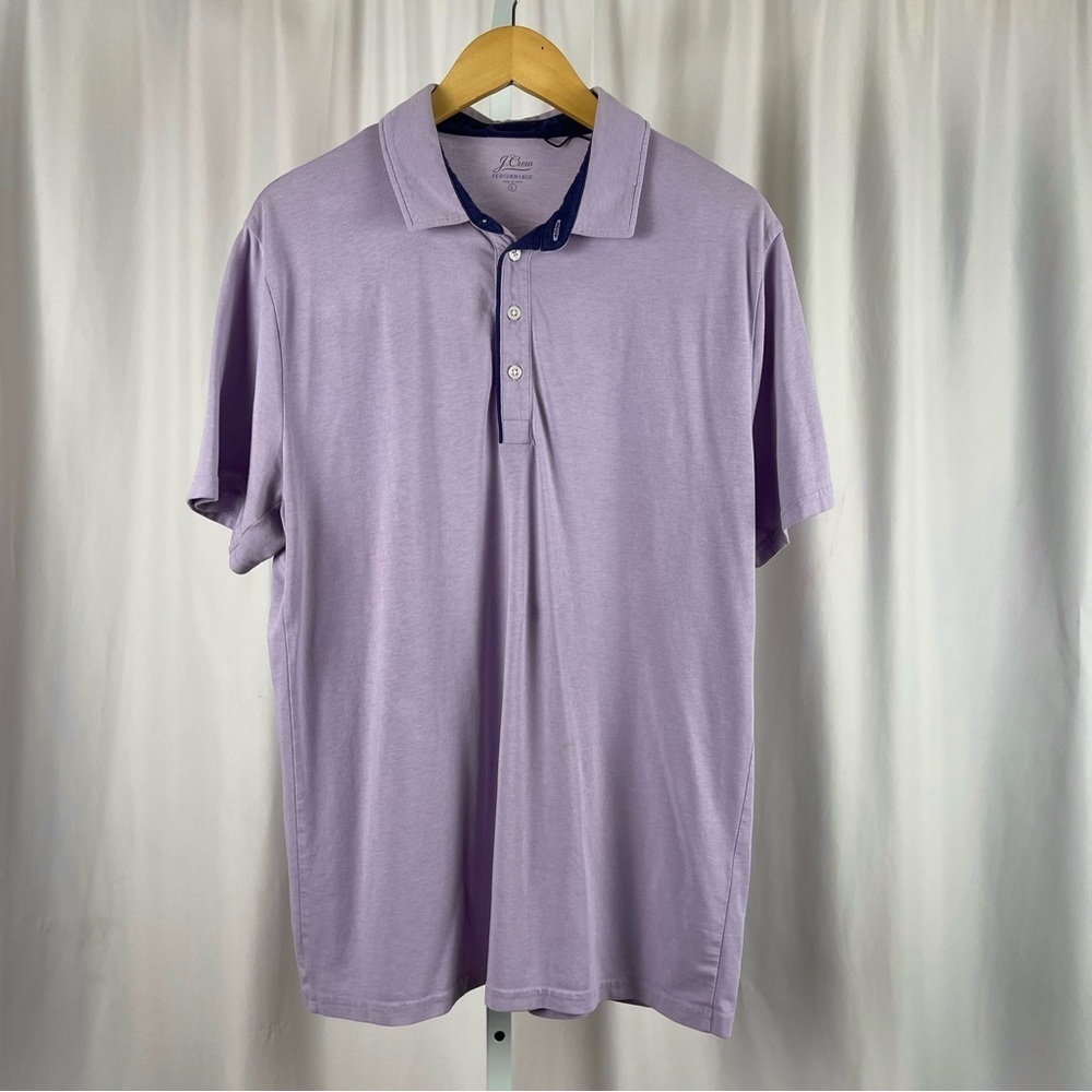J. Crew Large Pima Cotton Performance Polo Shirt Lilac Golf Active Preppy